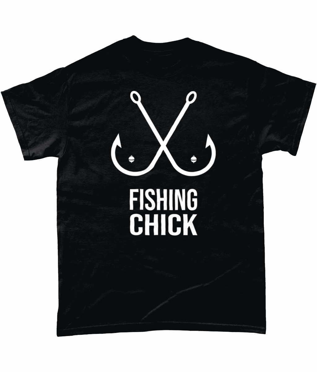 Fishing Chick: Womans Tee - Novelt-ies