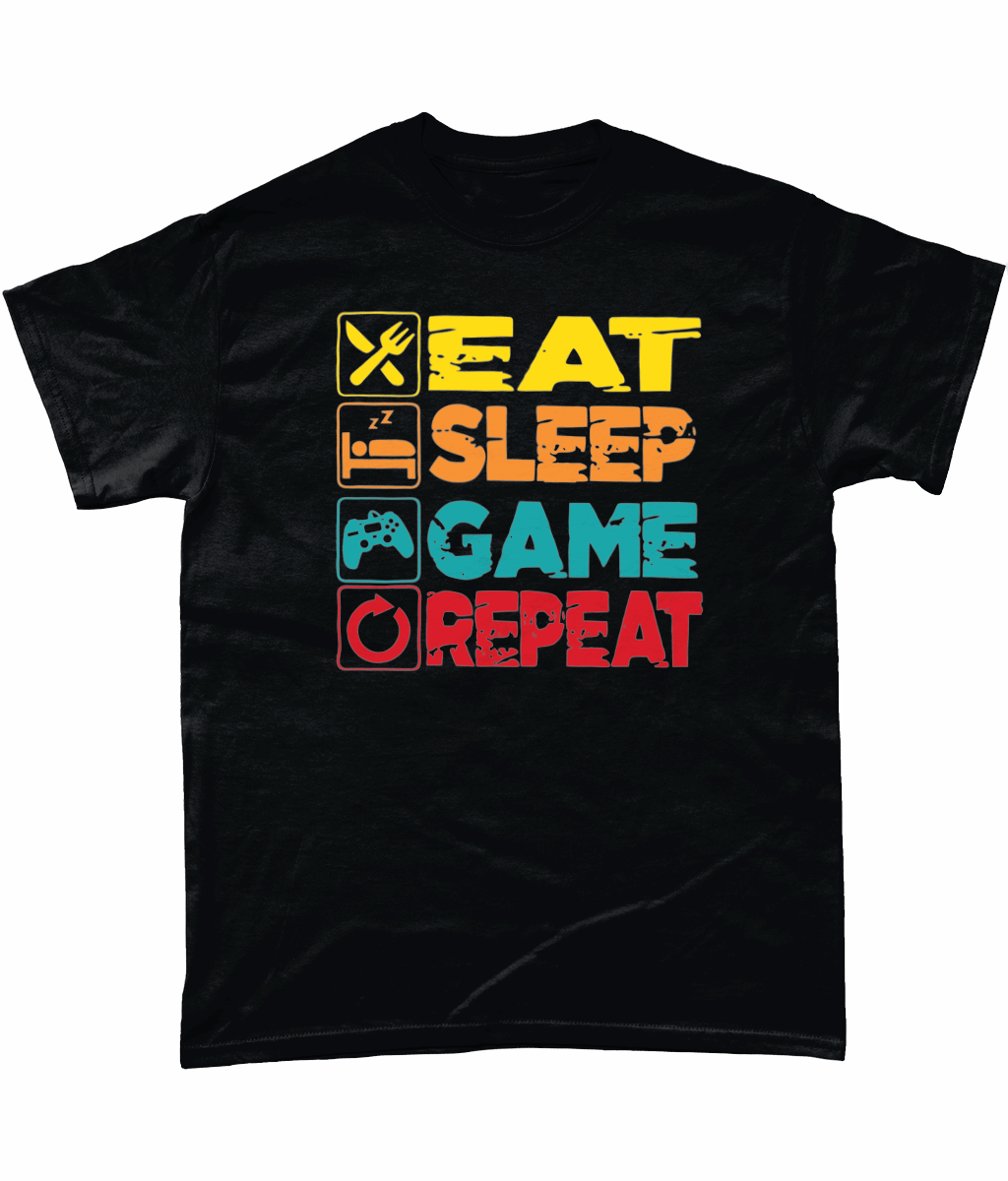 Eat, Sleep, Game, Repeat: Unisex Tee - Novelt-ies