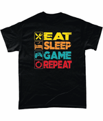 Load image into Gallery viewer, Eat, Sleep, Game, Repeat: Unisex Tee - Novelt-ies
