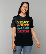 Load image into Gallery viewer, Eat, Sleep, Game, Repeat: Unisex Tee - Novelt-ies
