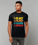 Load image into Gallery viewer, Eat, Sleep, Game, Repeat: Unisex Tee - Novelt-ies
