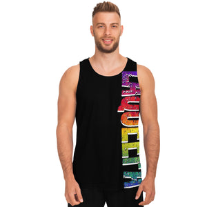 LaQueefa rainbow unisex premium blk vest top