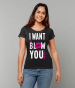 Load image into Gallery viewer, Miss Penny, Women&#39;s fitted  blow you a kiss Tee
